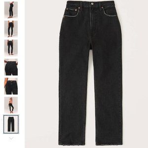 NWT Abercrombie & Fitch Curve Love Ultra High Rise Ankle Straight Jeans